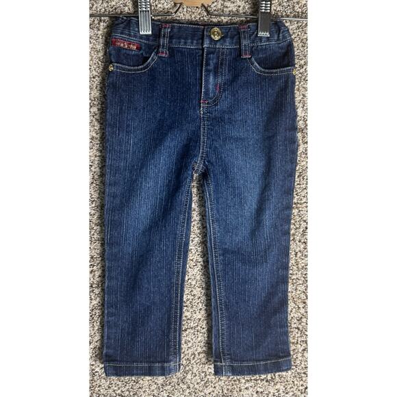 Baby Phat Girls Toddler Sz 24M Embroidered Bootcut Jeans Y2K Hip Hop Denim - Picture 2 of 9
